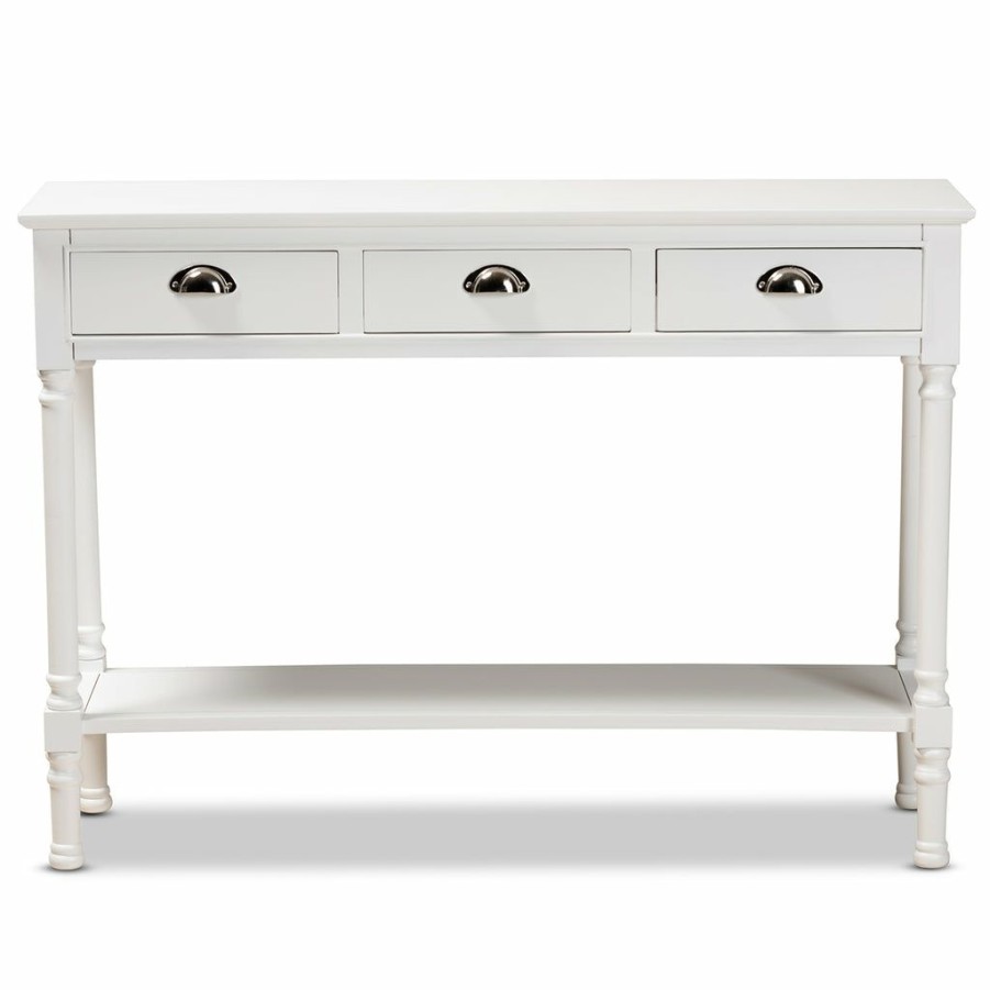 Drawer Table * | Baxton Studio Less Expensive Garvey French Provincial Finished Wood 3-Drawer Entryway Console Table