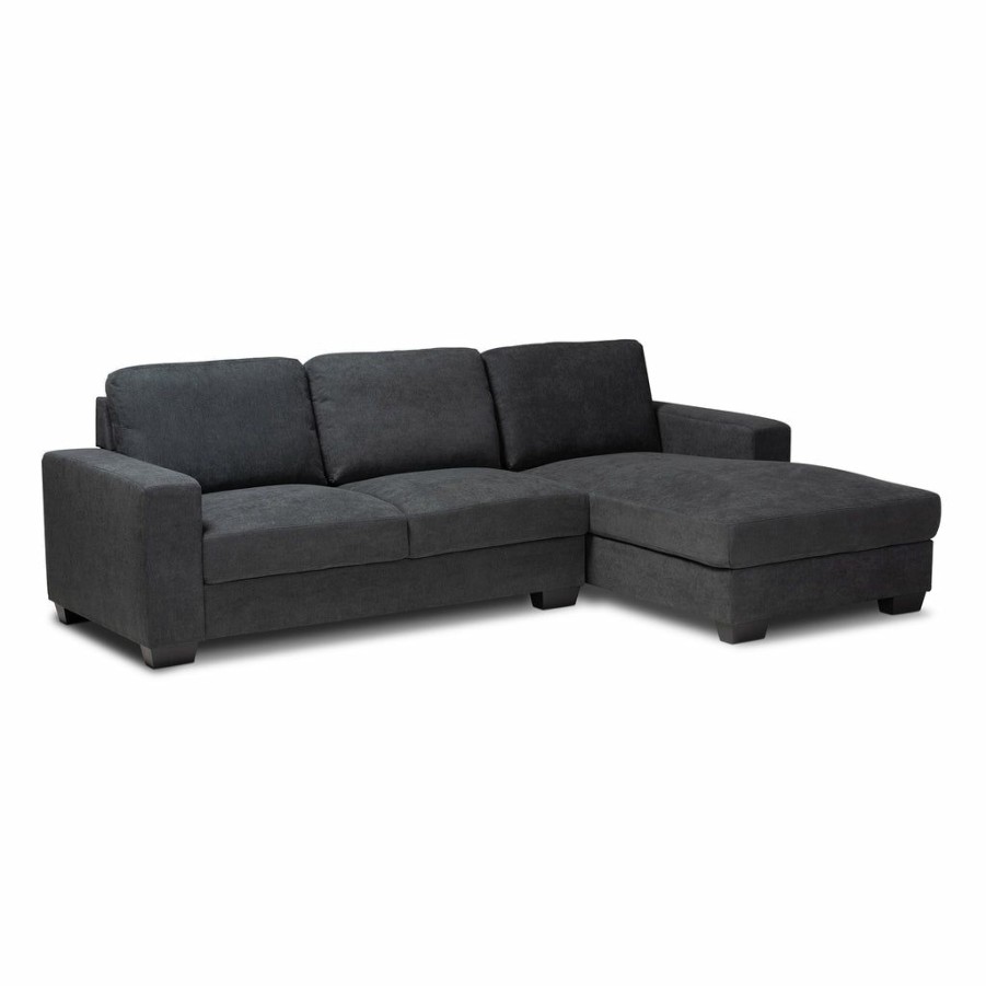 Sofa * | Baxton Studio Top Sell Nevin Modern Contemporary Fabric Upholstered Sectional Sofa