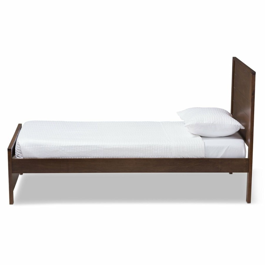 Bed * | Baxton Studio Crazy Deals Catalina Modern Classic Mission Style Brown-Finished Wood Twin Platform Bed