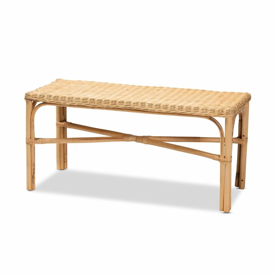 Shoe Cabinet * | Baxton Studio High Quality Cacaban Modern Bohemian Natural Brown Rattan Accent Bench