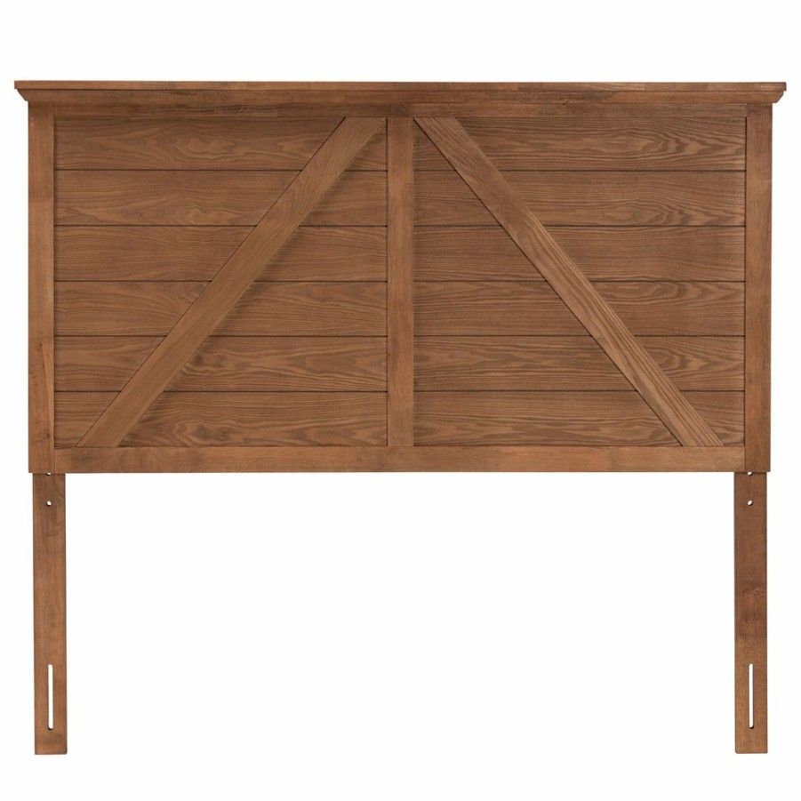 Upholstered Headboard * | Baxton Studio Top Sell Yorick Classic And Traditional Ash Walnut Finished Wood Queen Size Headboard