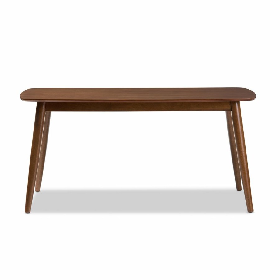 Drawer Table * | Baxton Studio Bestsellers Flora Mid-Century Modern "Oak" Medium Brown Finishing Wood Dining Table