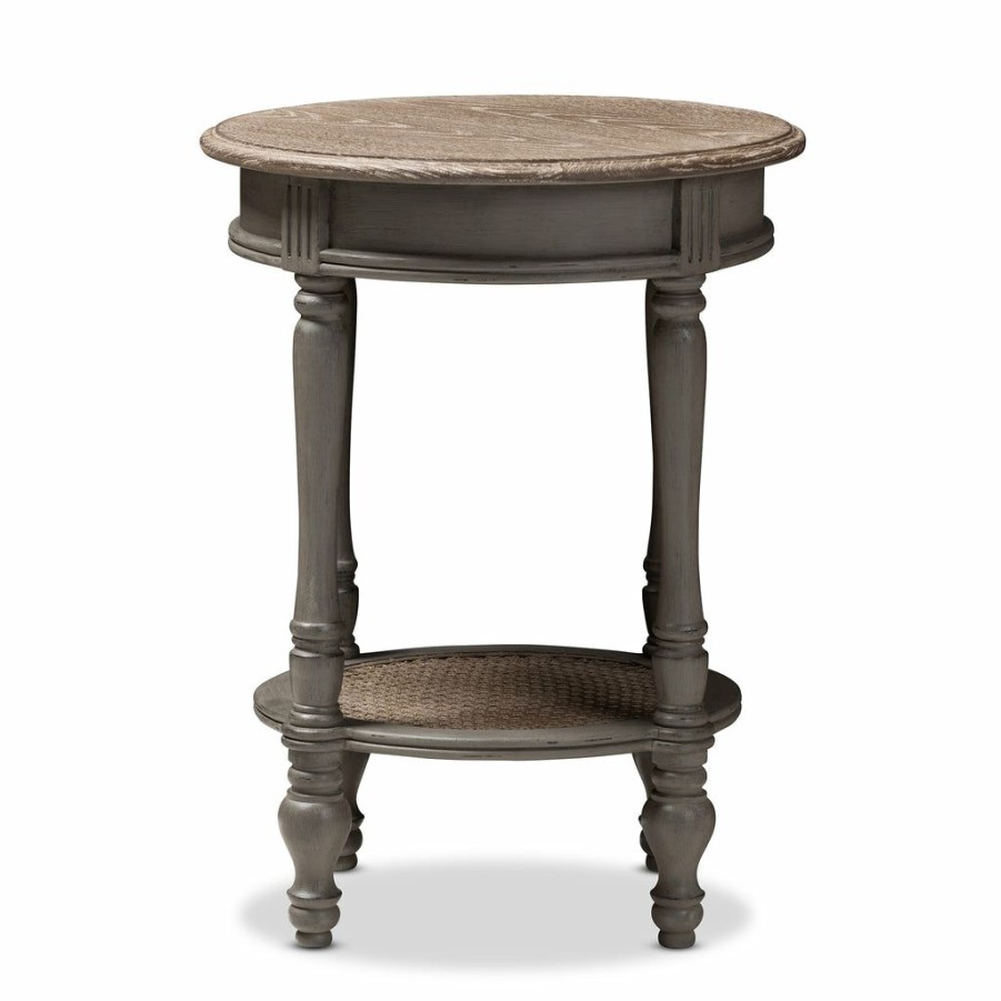 Drawer Table * | Baxton Studio Cheaper Noemie Country Cottage Farmhouse Brown Finished End Table