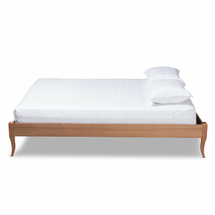 Bed * | Baxton Studio Online Discount Marieke Vintage French Inspired Ash Wanut Finished Queen Size Wood Bed Frame