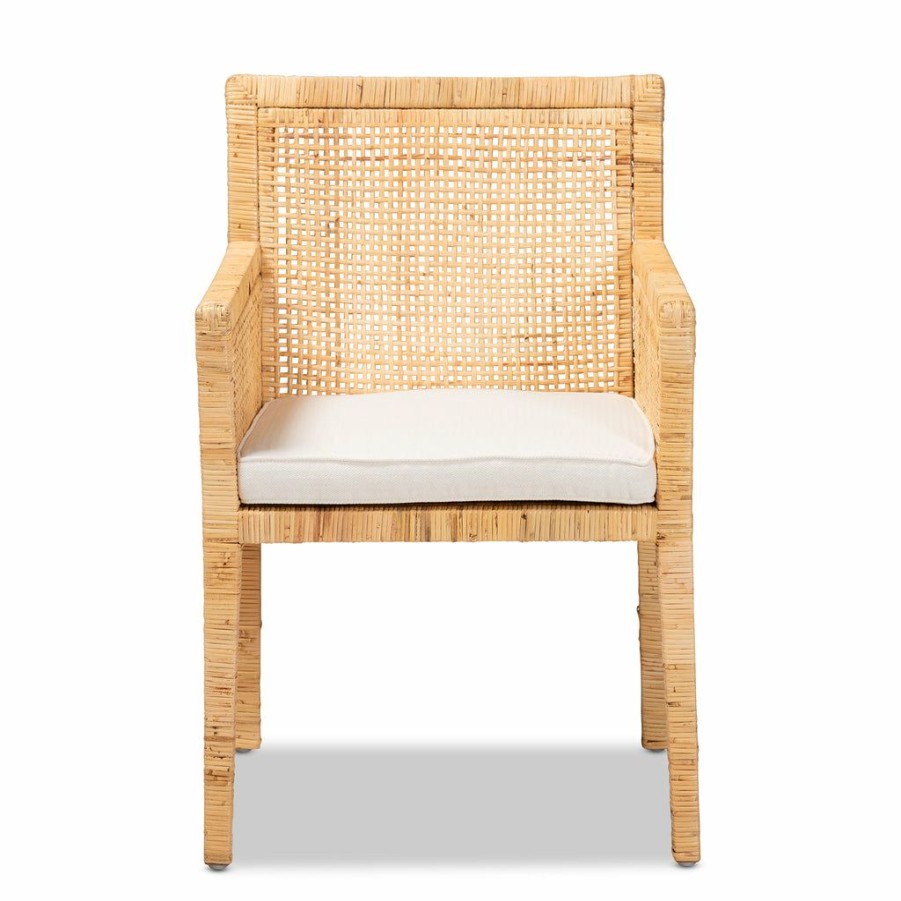 Dining Chair * | Baxton Studio Crazy Deals Karis Modern And Contemporary Natural Finished Wood And Rattan Dining Chair