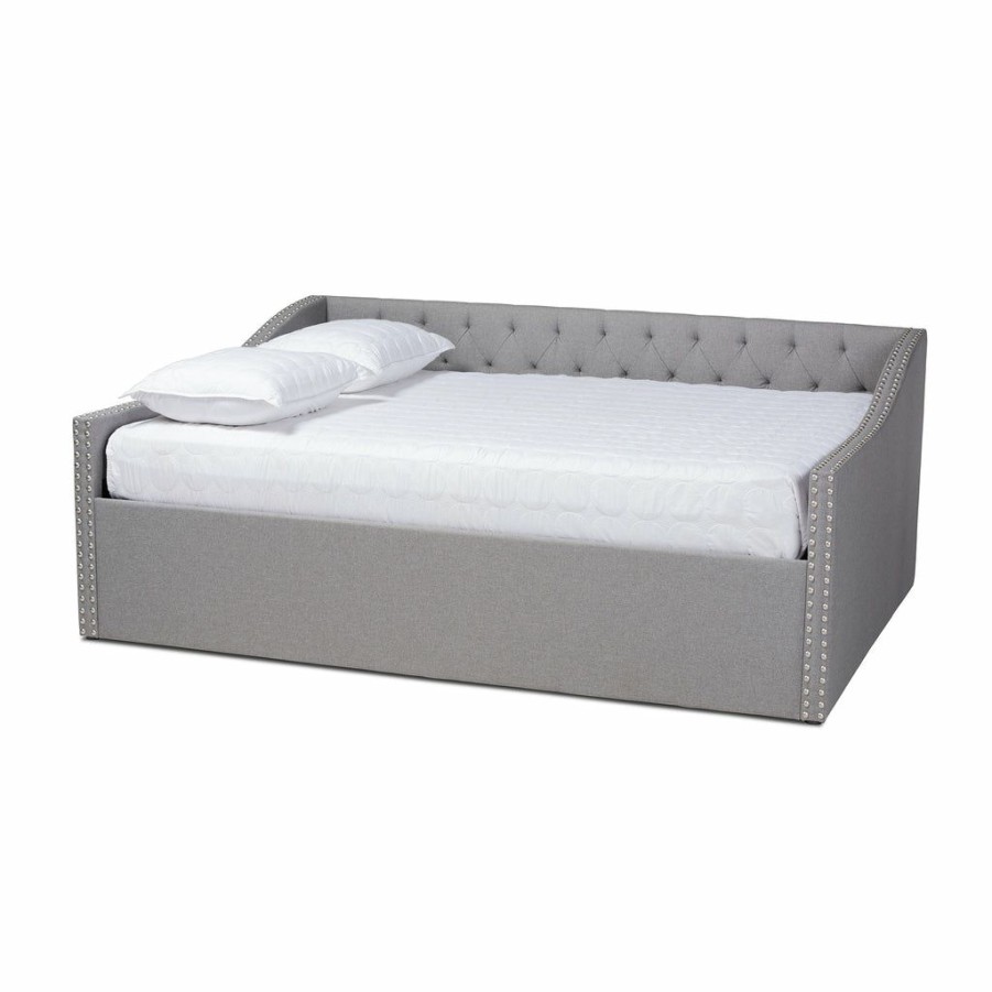 Bed * | Baxton Studio Discount Haylie Modern Contemporary Fabric Upholstered Full Size Daybed