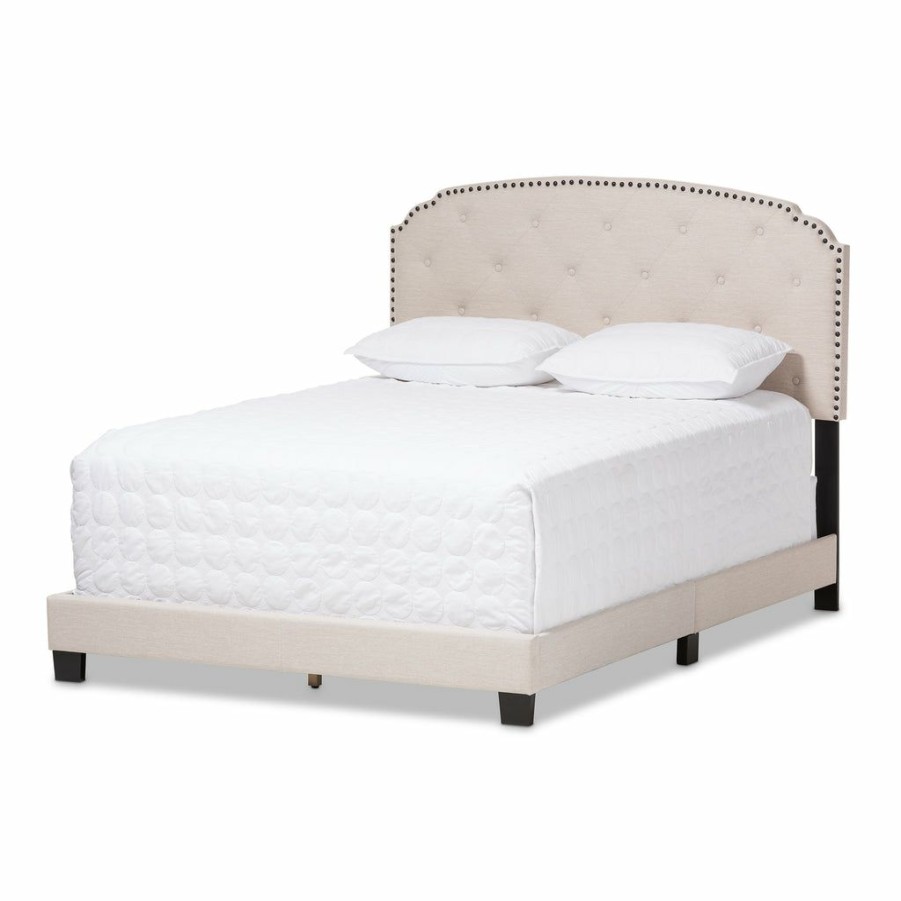 Bed * | Baxton Studio Online Discount Lexi Modern And Contemporary Light Beige Fabric Upholstered Full Size Bed