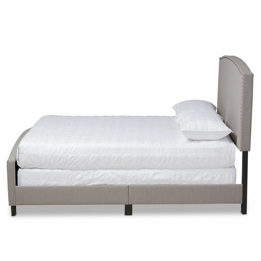 Bed * | Baxton Studio 100% Guarantee Morgan Modern Transitional Grey Fabric Upholstered Full Size Panel Bed