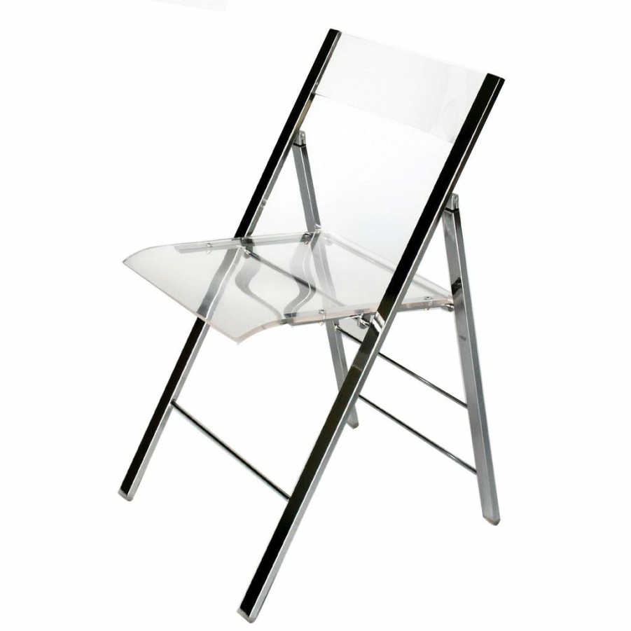 Chair * | Baxton Studio Typical Style Acrylic Foldable Chair (Set Of 2)