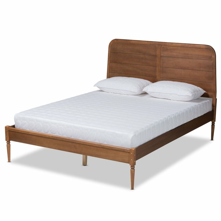 Bed * | Baxton Studio Cheaper Kassidy Classic And Traditional Walnut Brown Finished Wood King Size Platform Bed