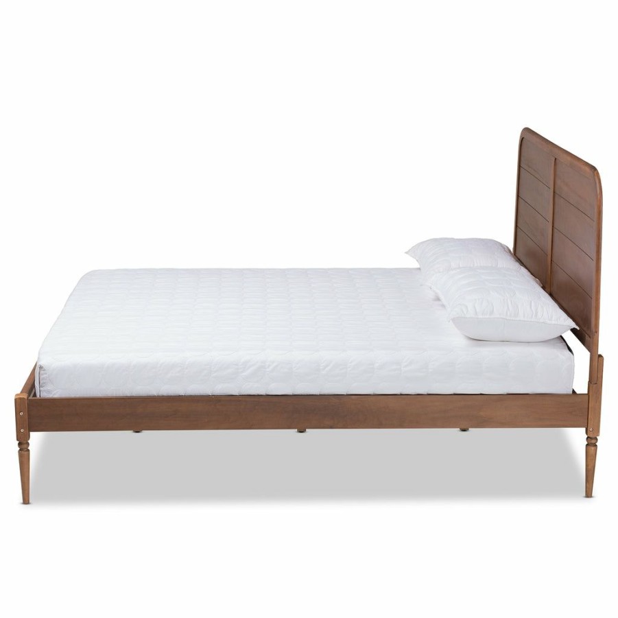 Bed * | Baxton Studio Cheaper Kassidy Classic And Traditional Walnut Brown Finished Wood King Size Platform Bed