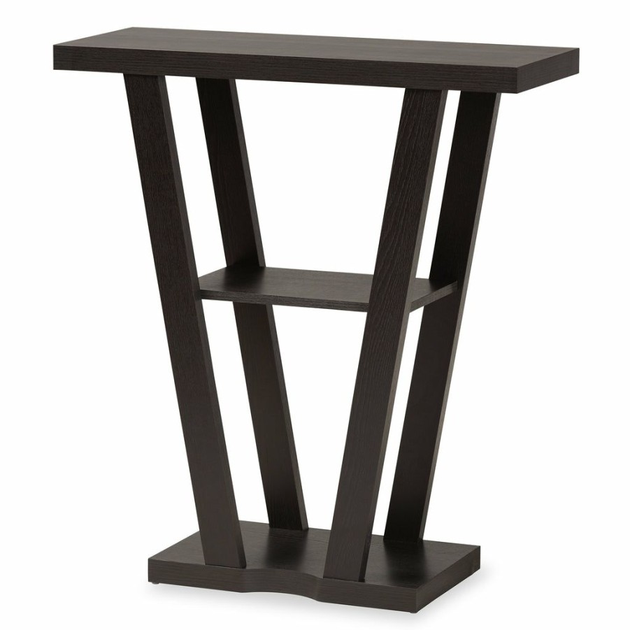 Drawer Table * | Baxton Studio Typical Style Boone Modern And Contemporary Brown Finished Wood Console Table