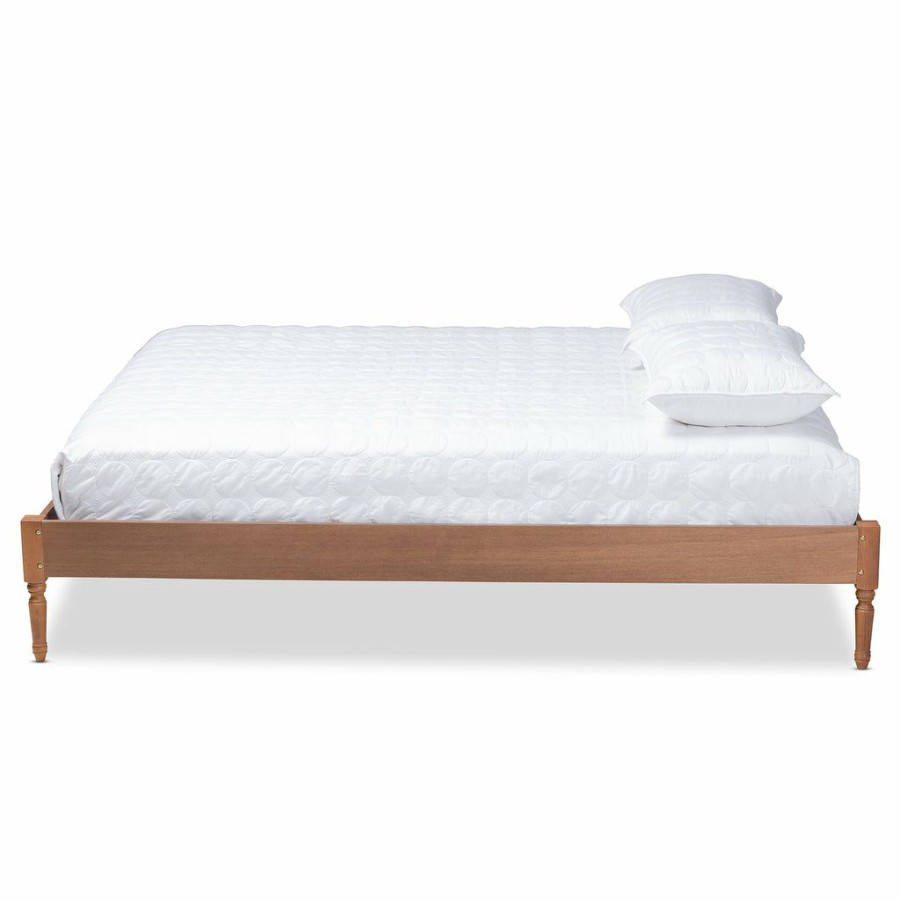 Bed * | Baxton Studio Less Expensive Colette French Bohemian Ash Walnut Finished Wood King Size Platform Bed Frame