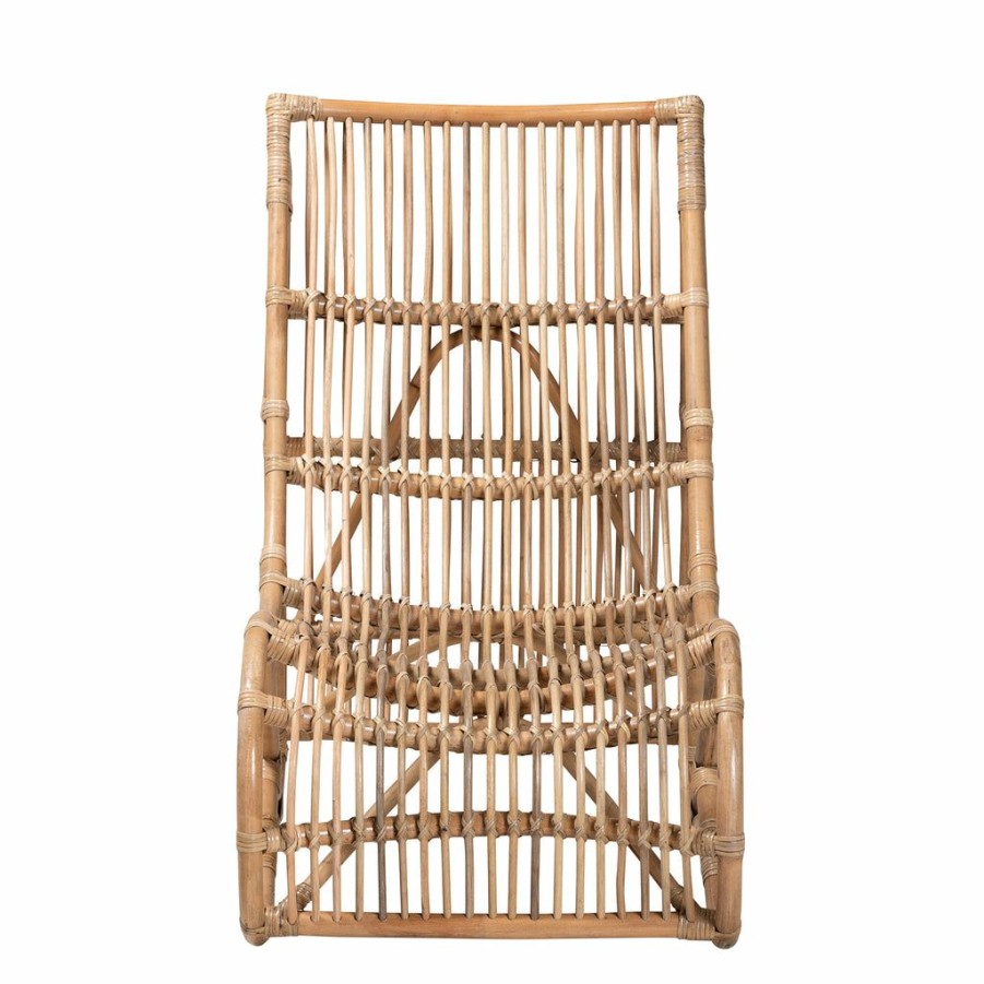 Chair * | Baxton Studio Attractive Genera Modern Bohemian Natural Rattan Lounge Chair