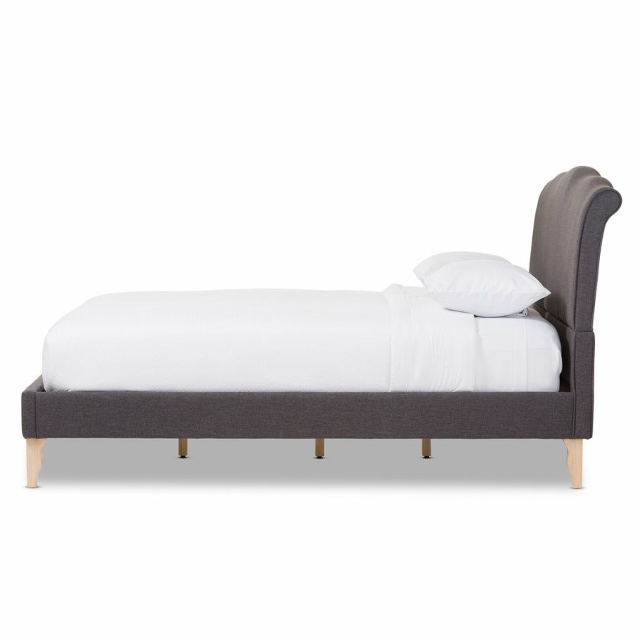 Bed * | Baxton Studio Less Expensive Fannie French Classic Modern Style Fabric Full Size Platform Bed