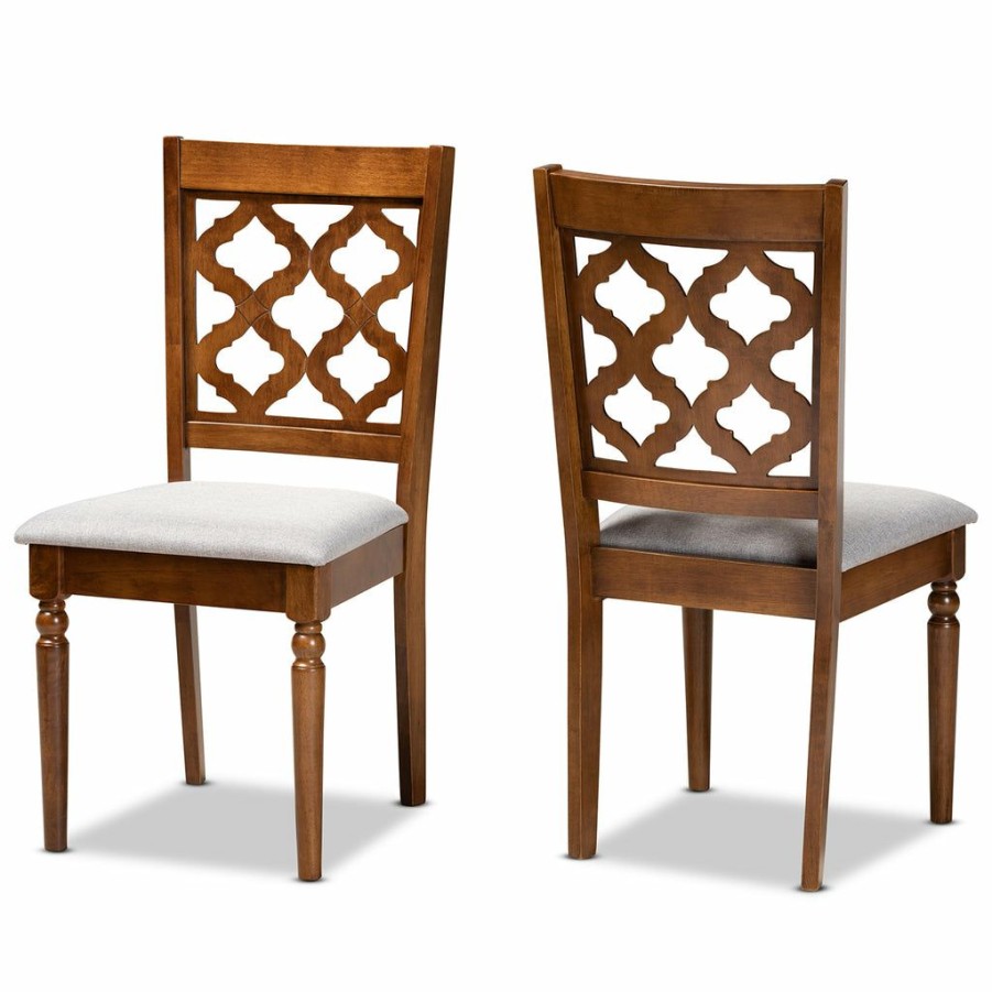 Dining Chair * | Baxton Studio Attractive Ramiro Modern And Contemporary Fabric Upholstered And Finished Wood 2-Piece Dining Chair Set