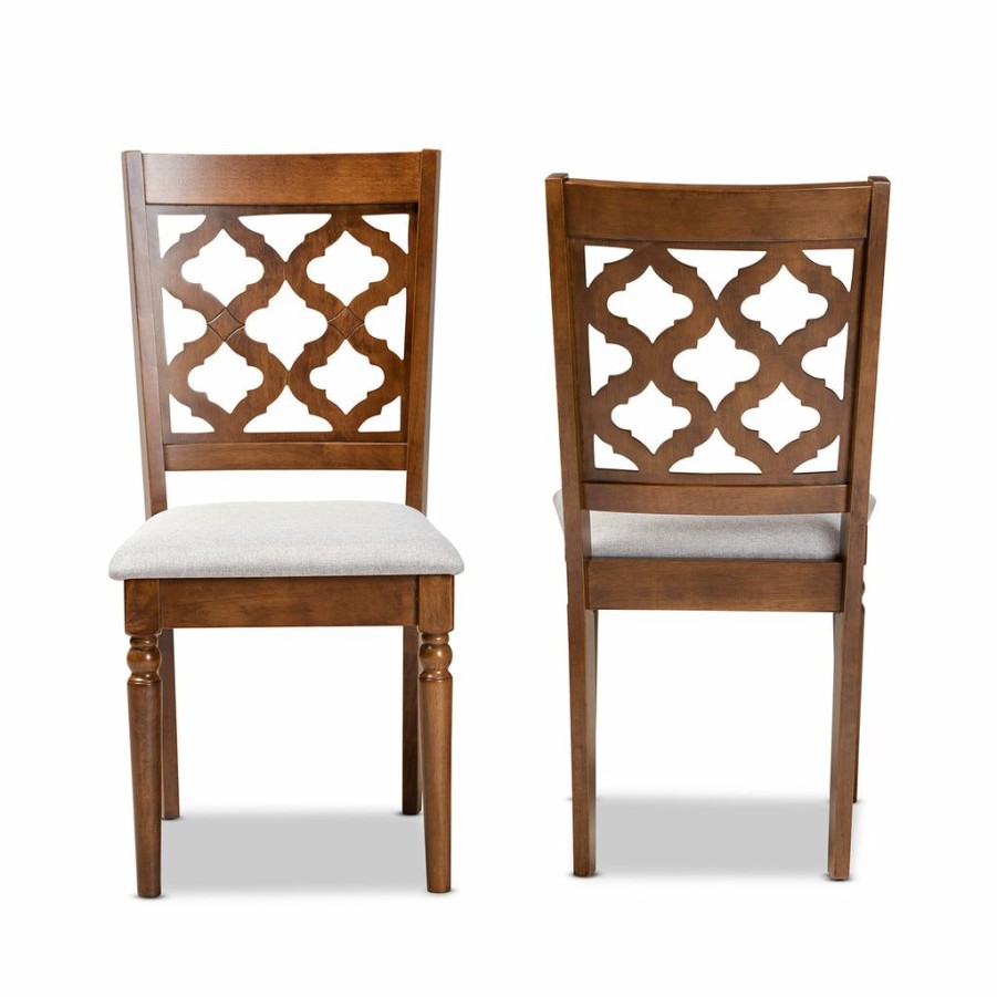 Dining Chair * | Baxton Studio Attractive Ramiro Modern And Contemporary Fabric Upholstered And Finished Wood 2-Piece Dining Chair Set