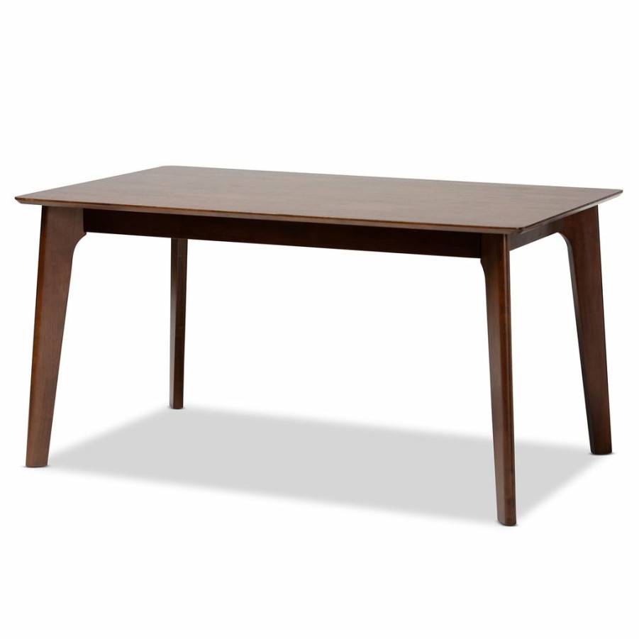 Drawer Table * | Baxton Studio Best Price Seneca Modern And Contemporary Dark Brown Finished Wood 59-Inch Dining Table