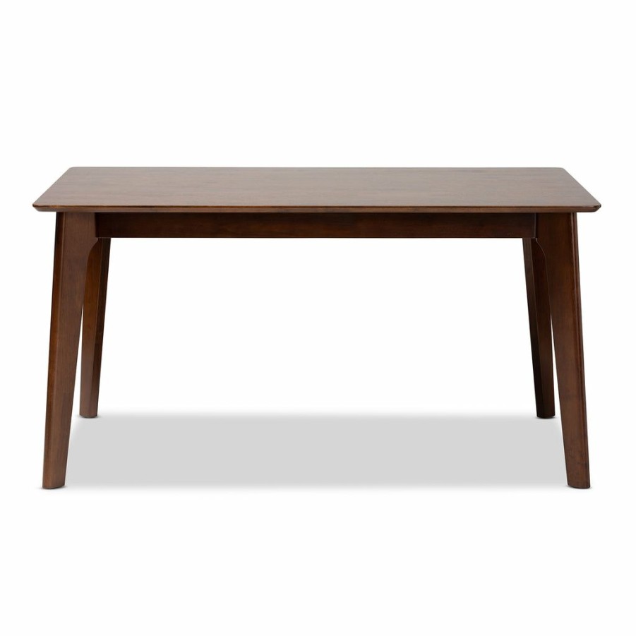 Drawer Table * | Baxton Studio Best Price Seneca Modern And Contemporary Dark Brown Finished Wood 59-Inch Dining Table