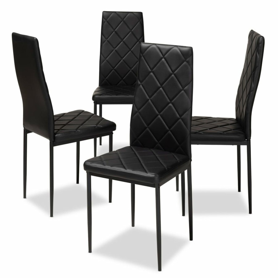 Dining Chair * | Baxton Studio Low Price Blaise Modern Contemporary Faux Leather Upholstered Dining Chair (Set Of 4)